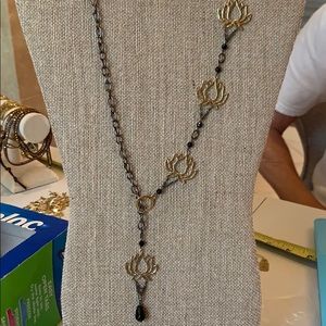 ESBE Golden Lotus Sliding Lariat Necklace,